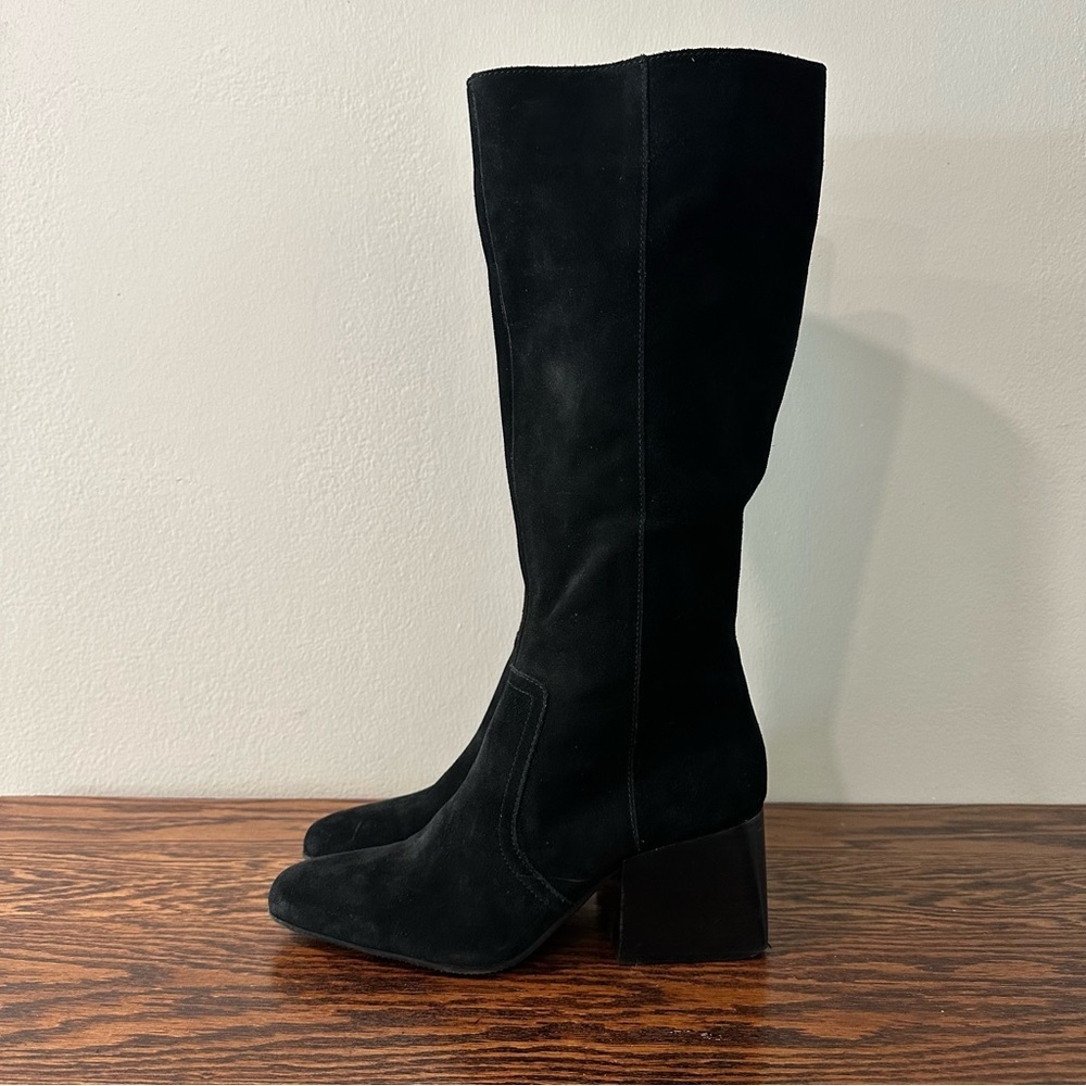 Blondo Tessa Waterproof Black Suede Block Heeled Boots #1383
